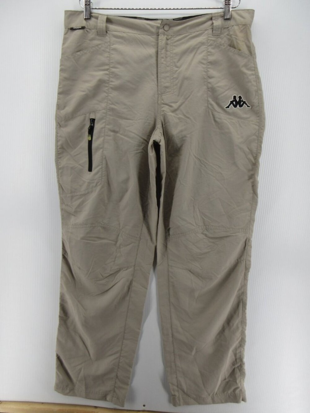 Kappa Pants XXL Khaki Cargo Tech Hiking Outdoor Zip Pocket 37X35 *